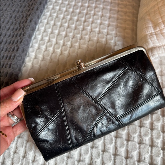 NWOT HOBO Elegant Black Leather Clutch - Picture 1 of 6